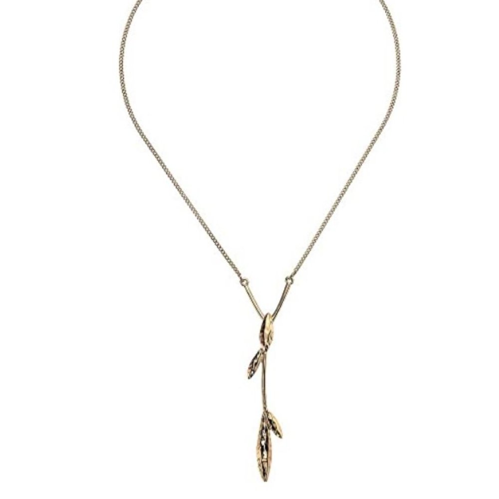 French connection gold vine Y-necklace